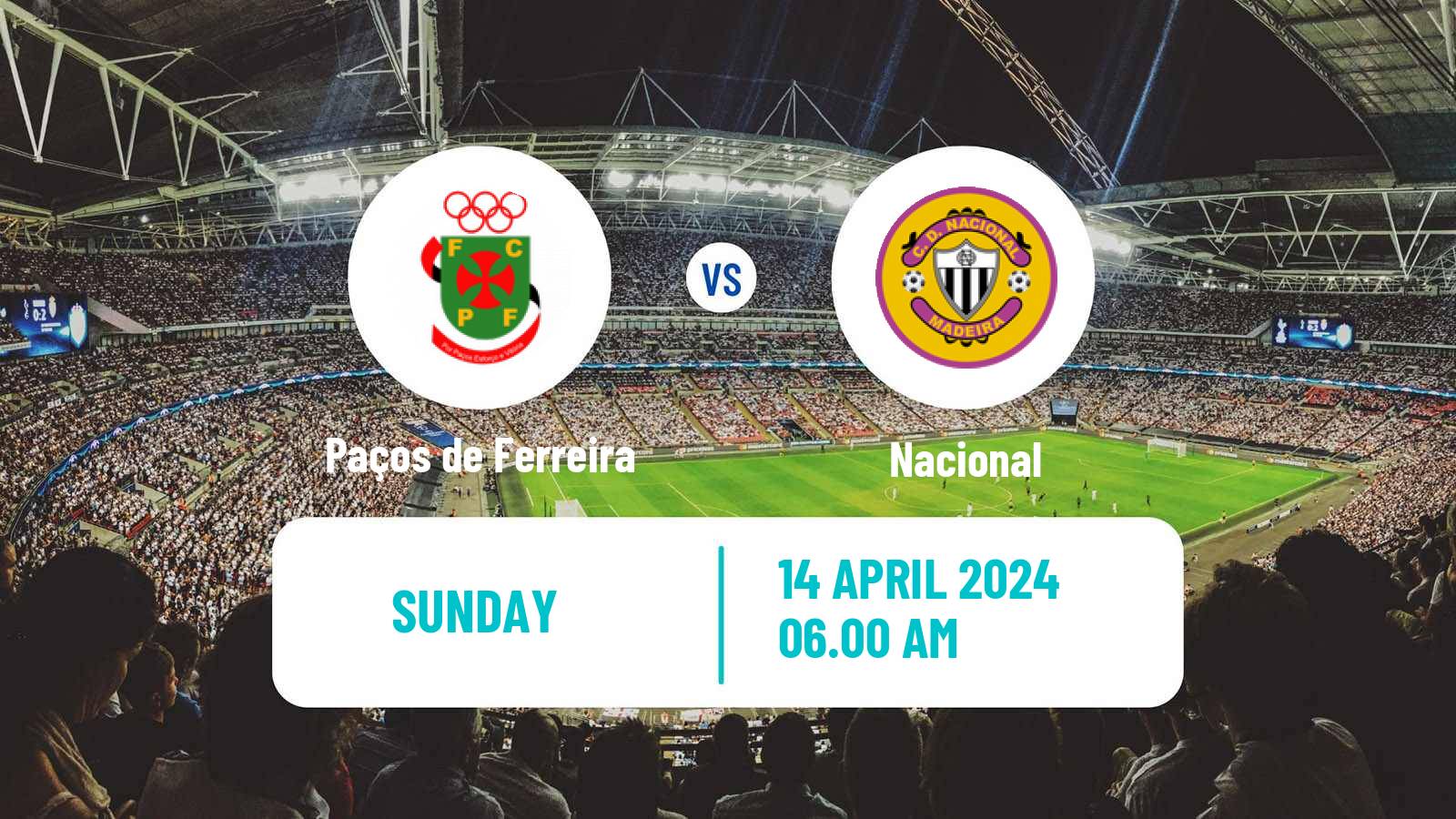 Soccer Portuguese Liga 2 Paços de Ferreira - Nacional