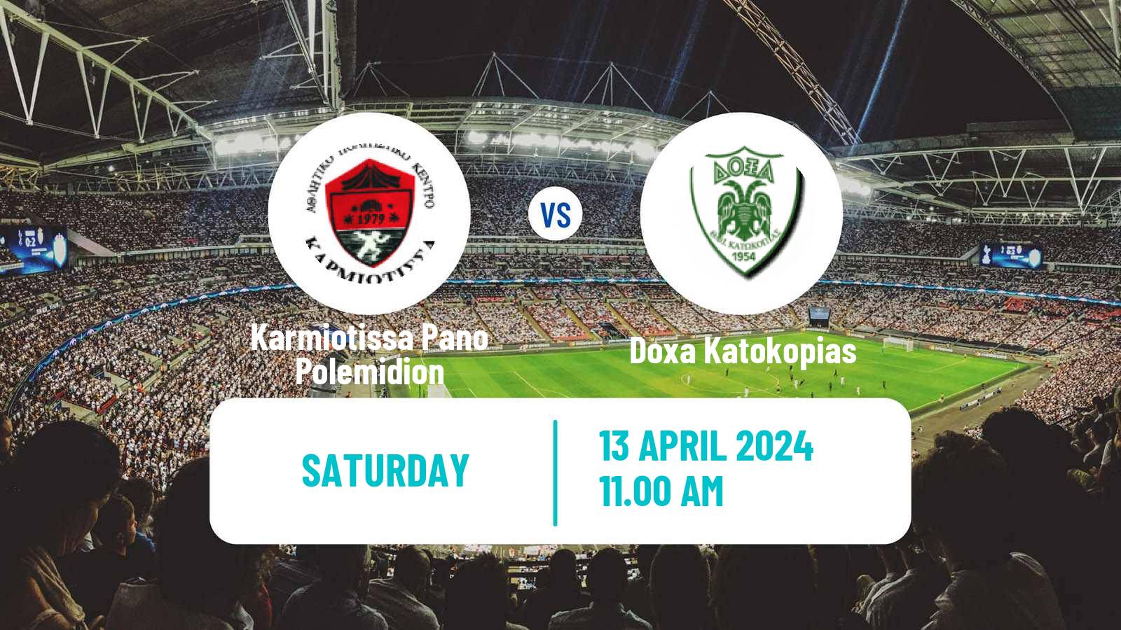 Soccer Cypriot First Division Karmiotissa Pano Polemidion - Doxa Katokopias