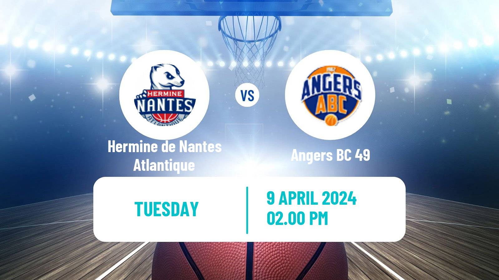 Basketball French LNB Pro B Hermine de Nantes Atlantique - Angers BC 49