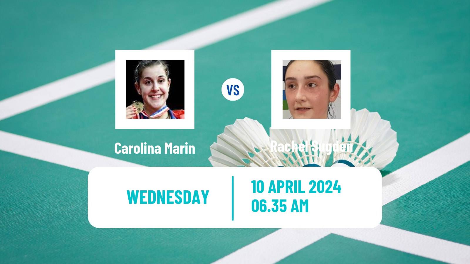 Badminton BWF European Championship Women Carolina Marin - Rachel Sugden