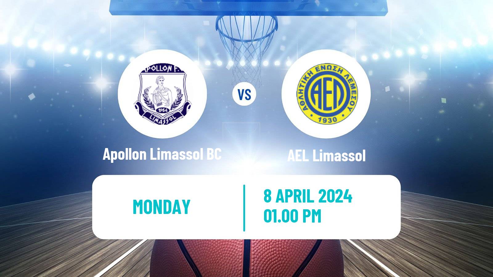 Basketball Cypriot Division A Basketball Apollon Limassol BC - AEL Limassol