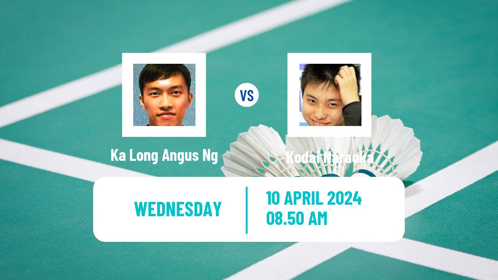 Badminton BWF Asia Championships Men Ka Long Angus Ng - Kodai Naraoka