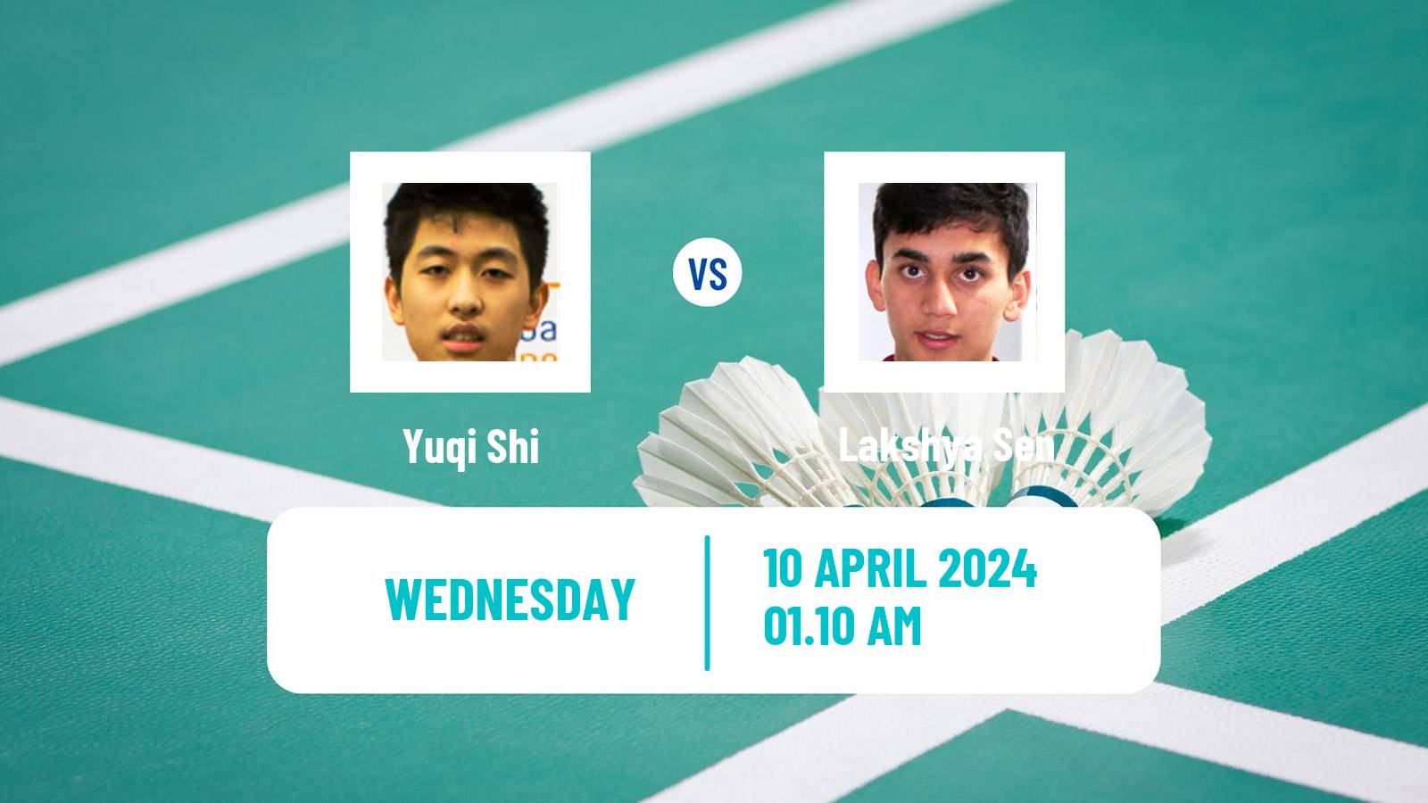 Badminton BWF Asia Championships Men Yuqi Shi - Lakshya Sen