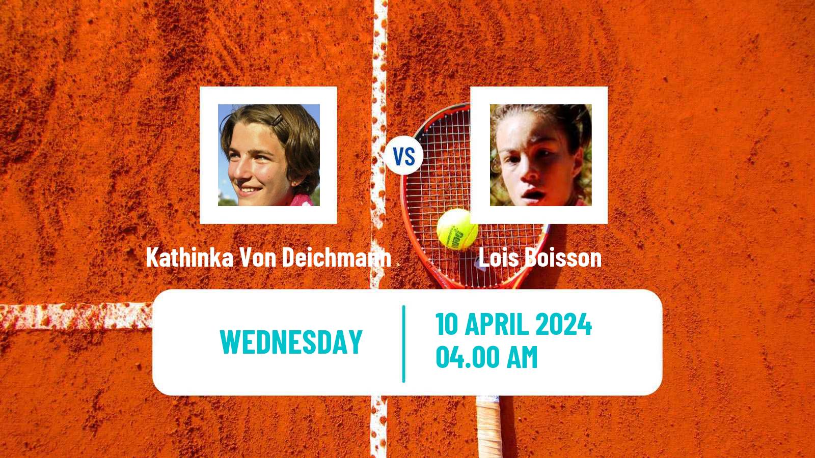 Tennis ITF W75 Bellinzona Women Kathinka Von Deichmann - Lois Boisson