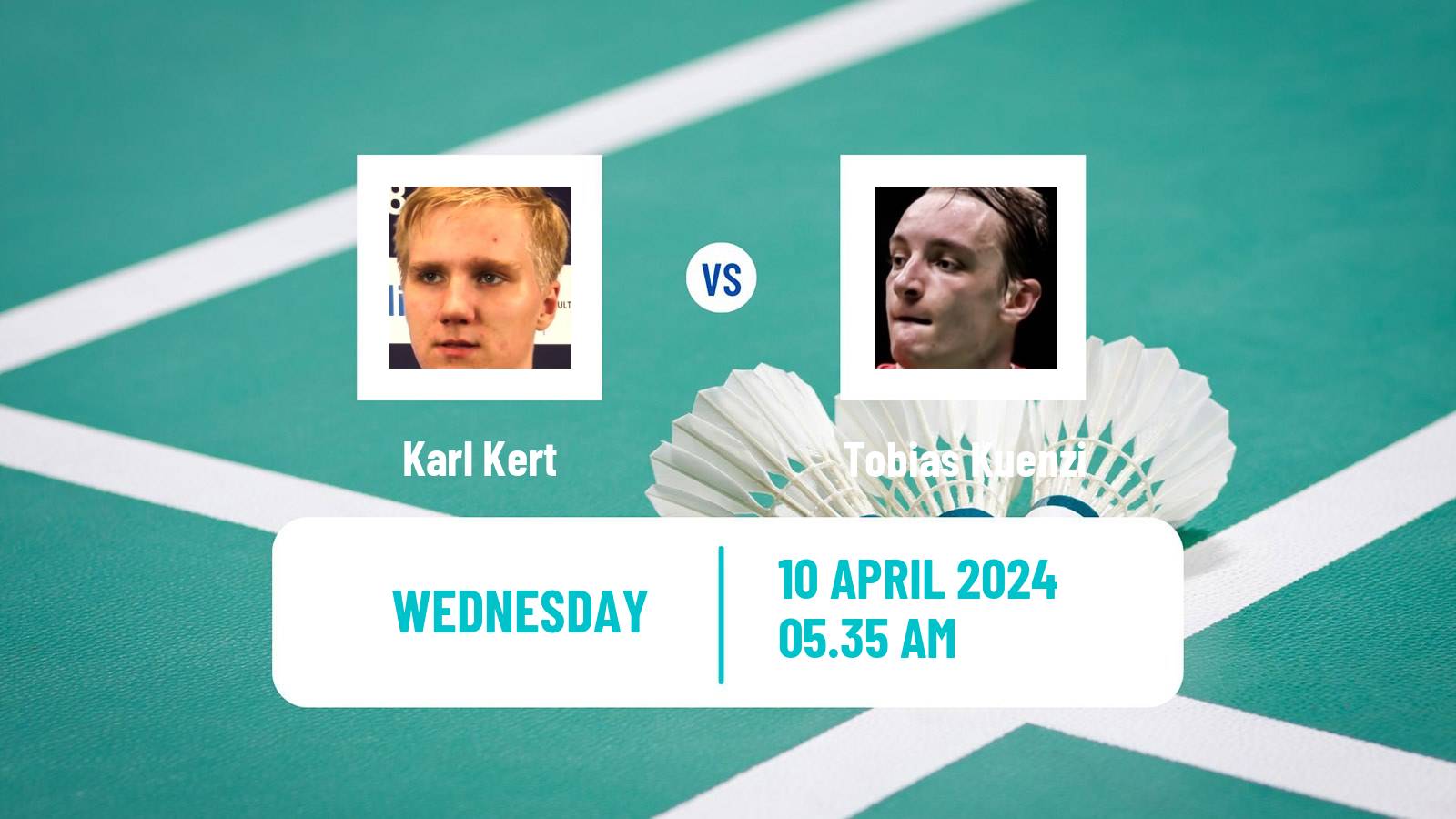 Badminton BWF European Championship Men Karl Kert - Tobias Kuenzi