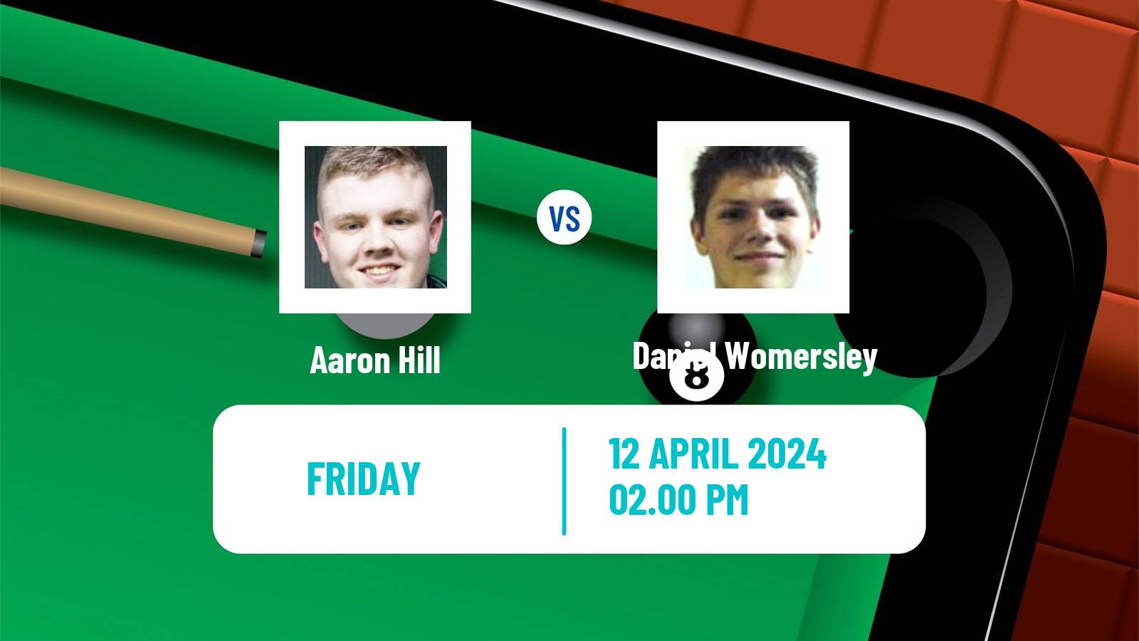 Snooker World Championship Aaron Hill - Daniel Womersley