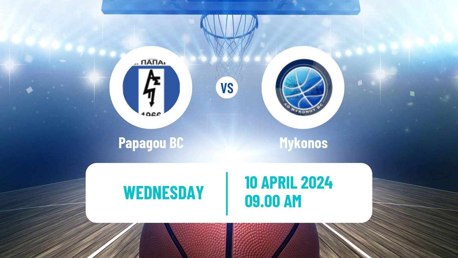 Basketball Greek Elite League Basketball Papagou - Mykonos