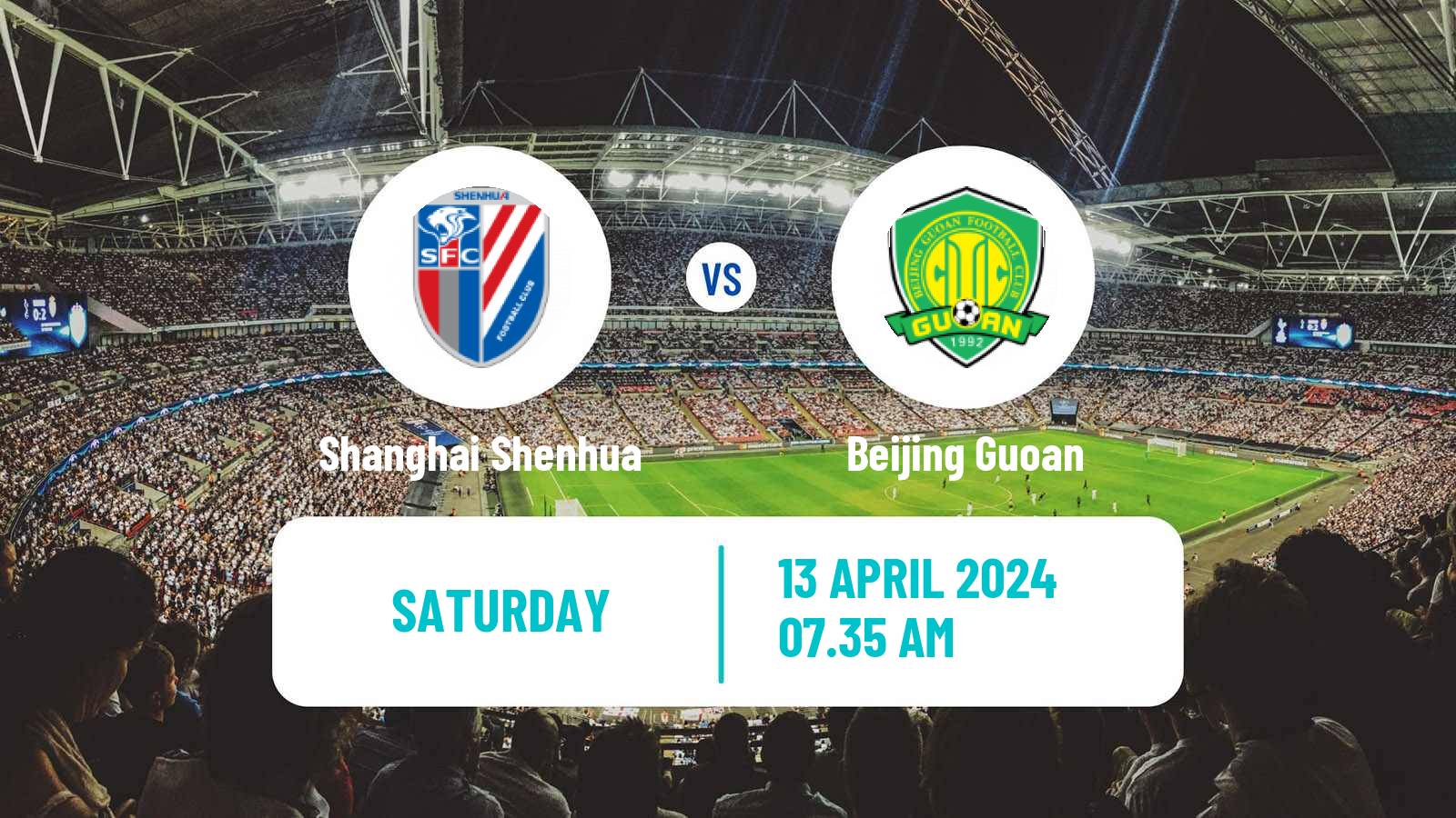 Soccer Chinese Super League Shanghai Shenhua - Beijing Guoan