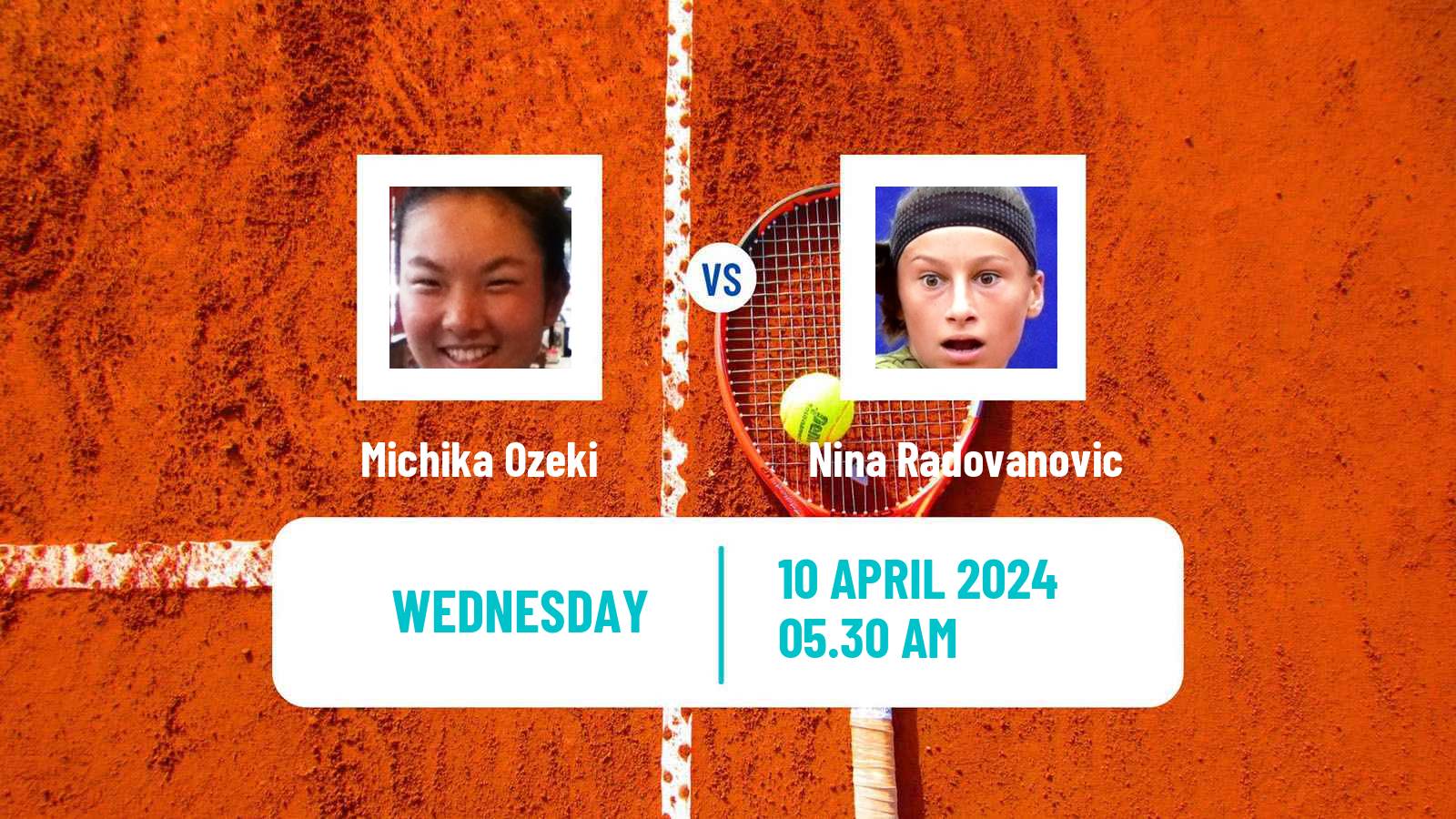 Tennis ITF W15 Monastir 13 Women Michika Ozeki - Nina Radovanovic