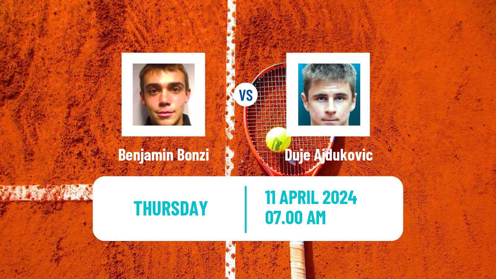 Tennis Split Challenger Men Benjamin Bonzi - Duje Ajdukovic
