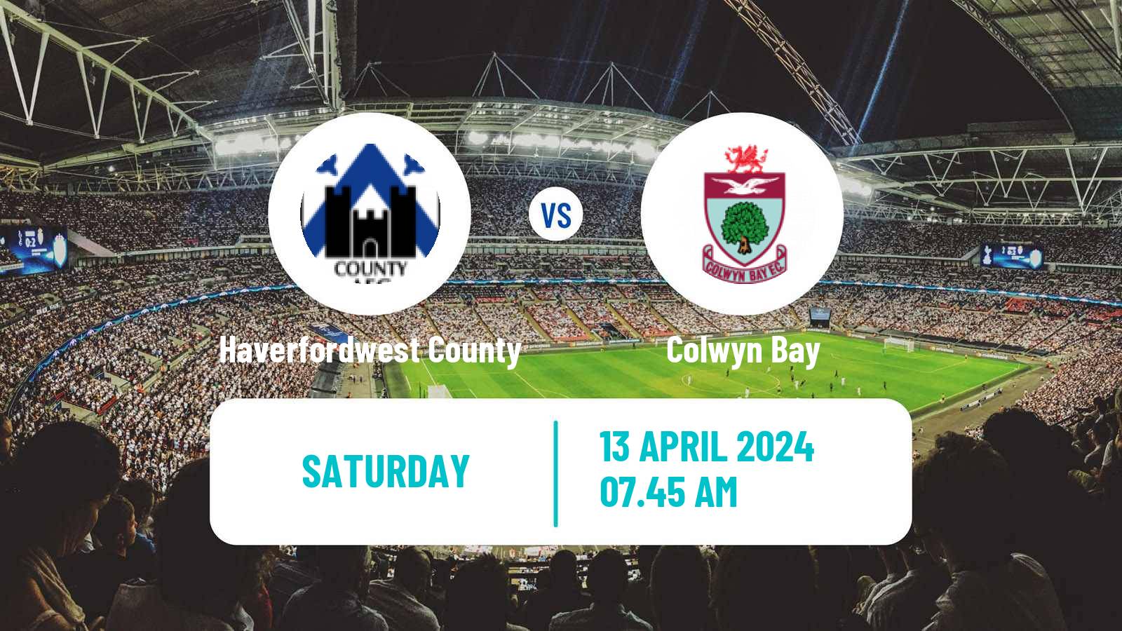 Soccer Welsh Cymru Premier Haverfordwest County - Colwyn Bay