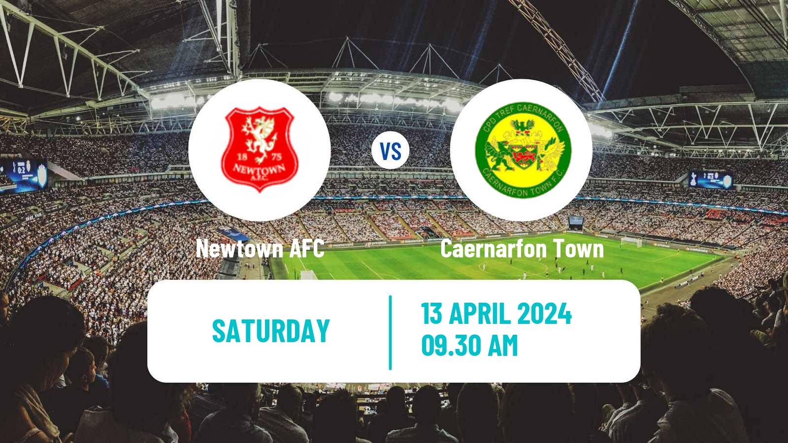 Soccer Welsh Cymru Premier Newtown - Caernarfon Town
