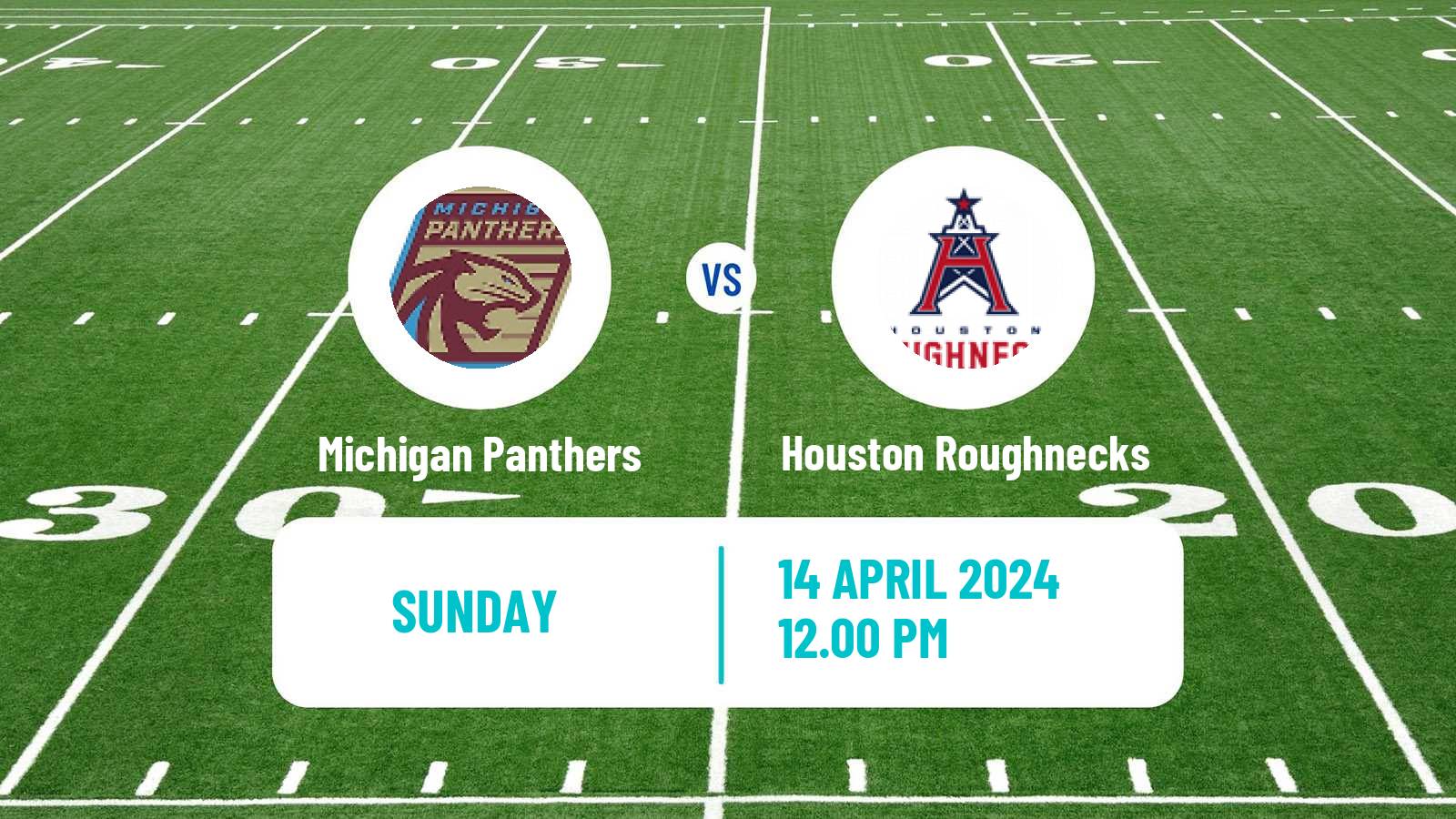American football UFL Michigan Panthers - Houston Roughnecks