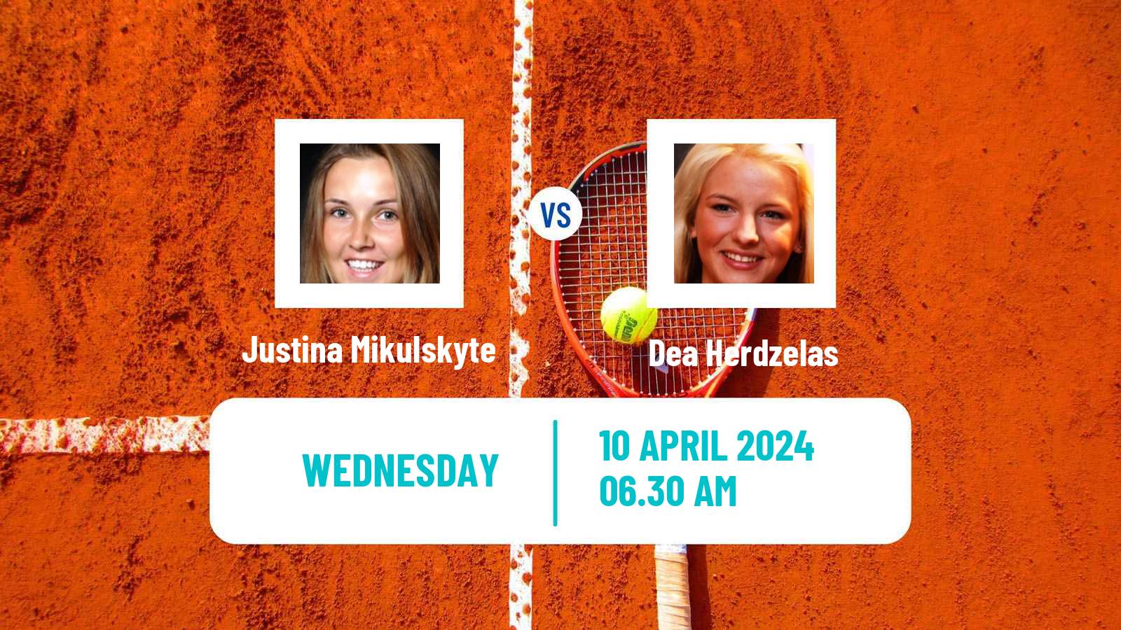 Tennis WTA Billie Jean King Cup Group II Justina Mikulskyte - Dea Herdzelas