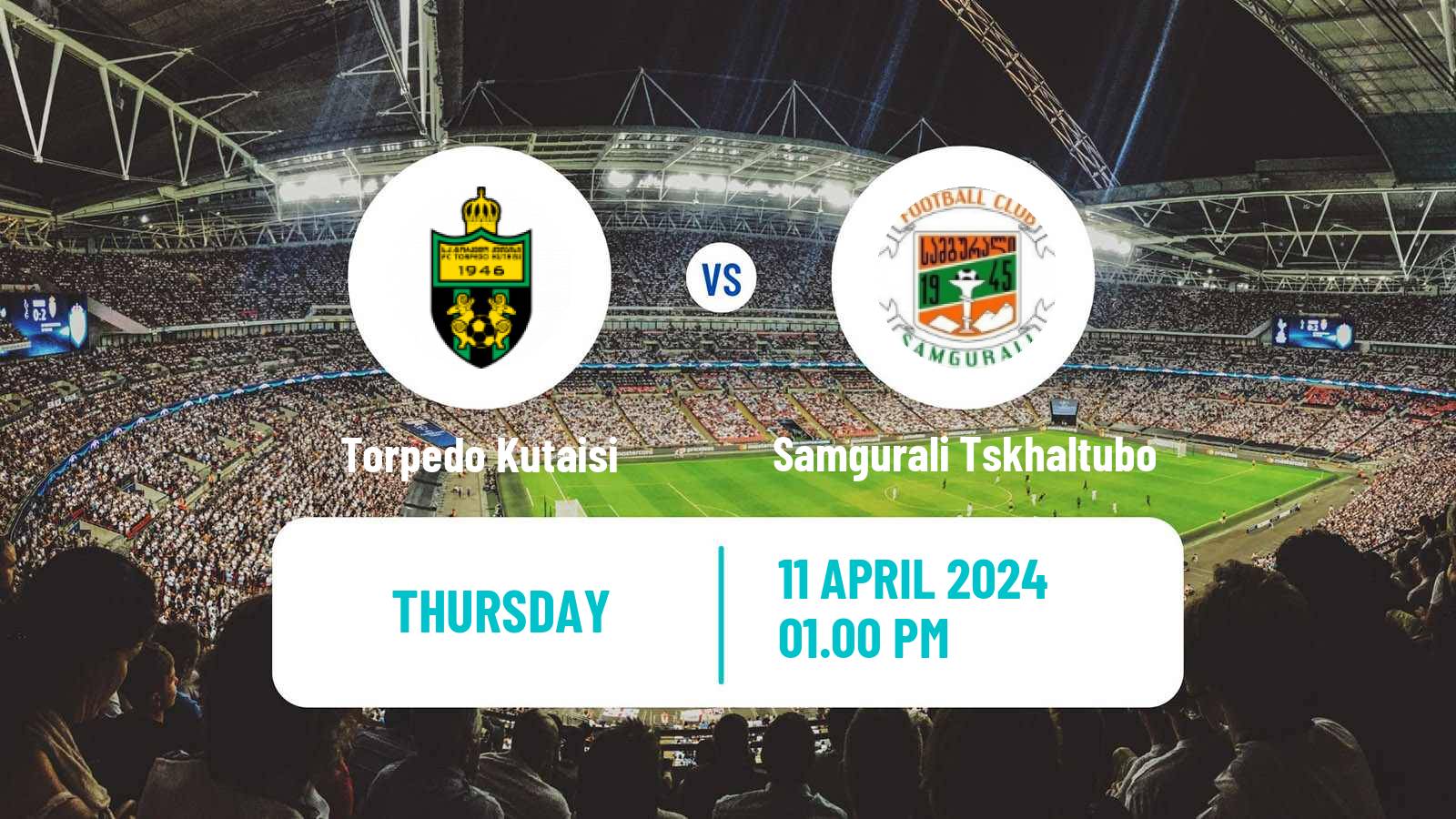 Soccer Georgian Erovnuli Liga Torpedo Kutaisi - Samgurali Tskhaltubo