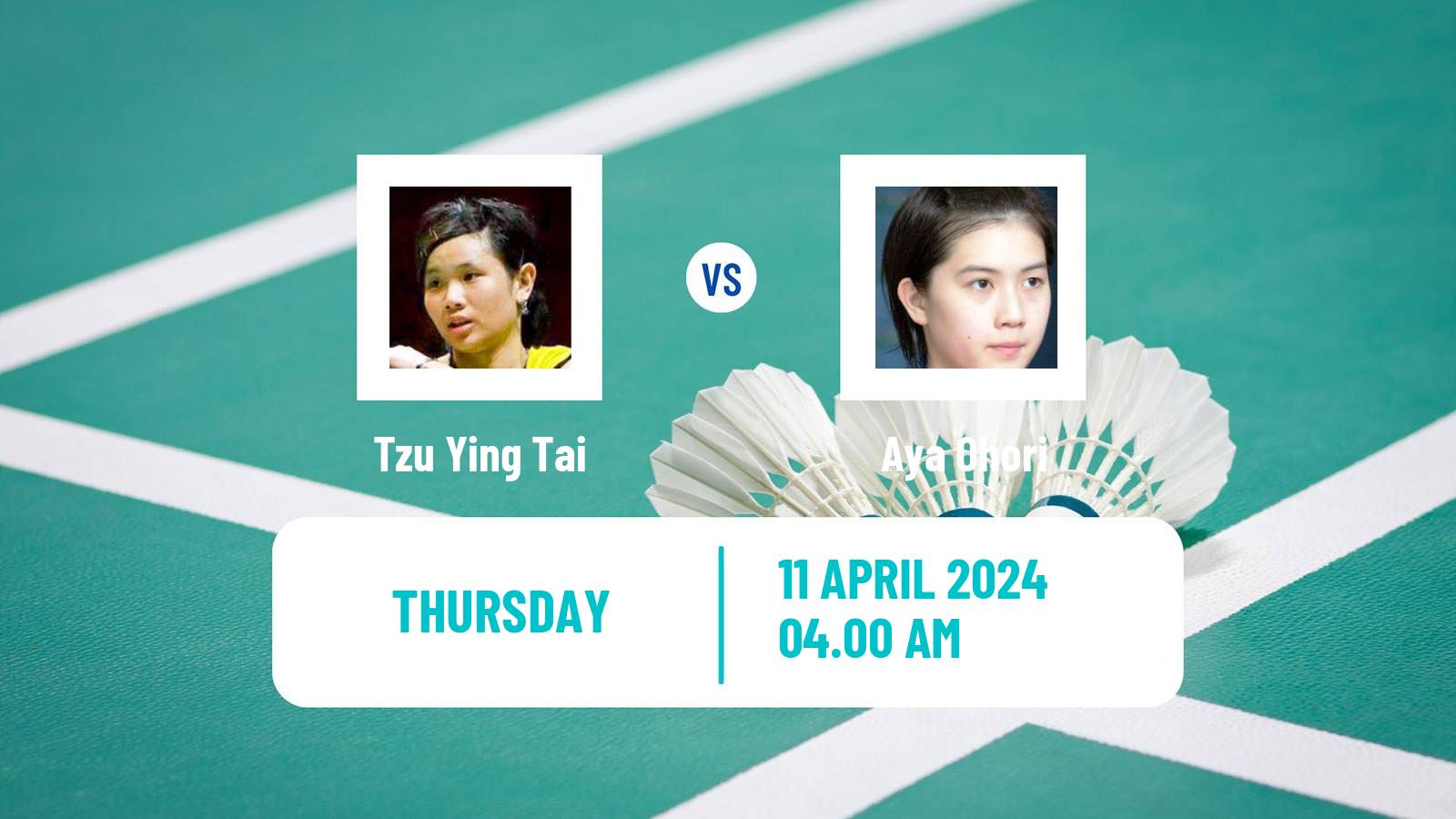 Badminton BWF Asia Championships Women Tzu Ying Tai - Aya Ohori