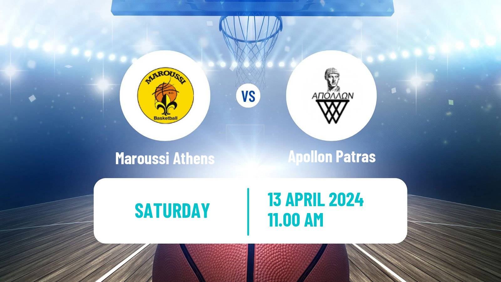 Basketball Greek Basket League A1 Maroussi Athens - Apollon Patras