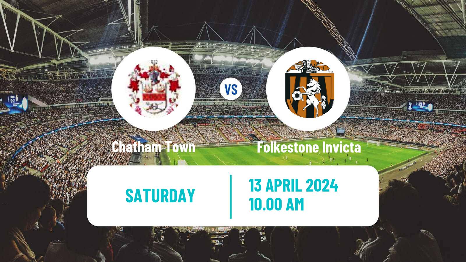 Soccer English Isthmian League Premier Division Chatham Town - Folkestone Invicta