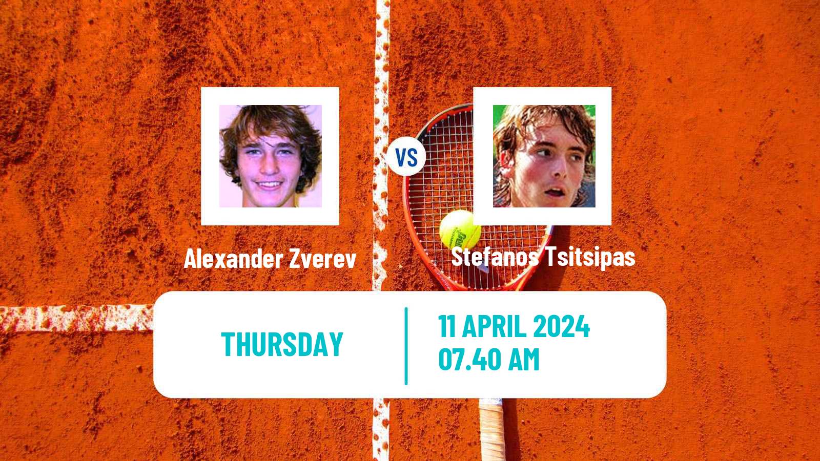 Tennis ATP Monte Carlo Alexander Zverev - Stefanos Tsitsipas