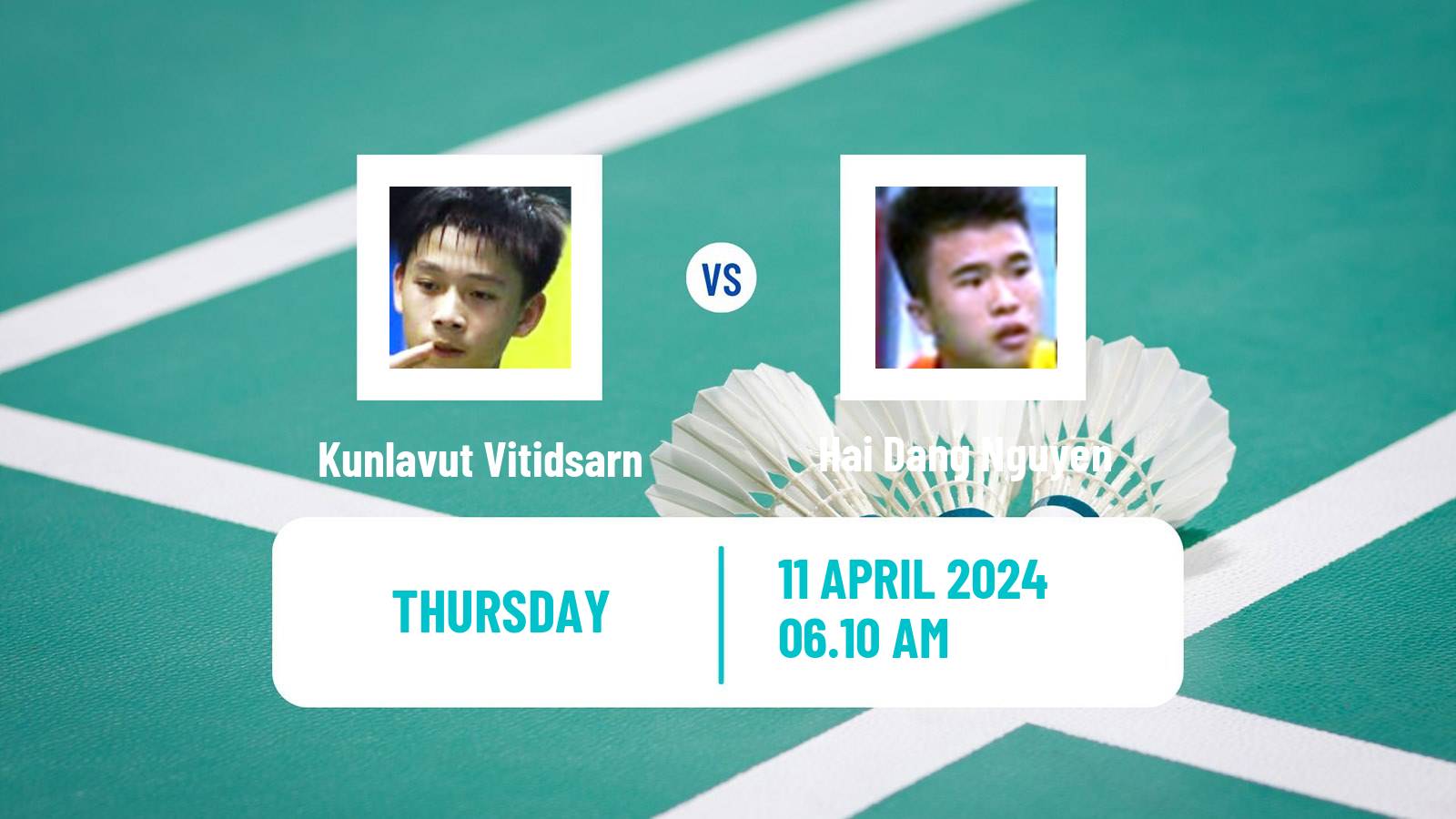 Badminton BWF Asia Championships Men Kunlavut Vitidsarn - Hai Dang Nguyen
