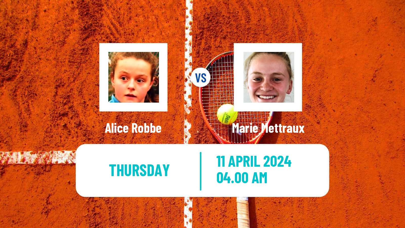 Tennis ITF W35 Bujumbura 2 Women Alice Robbe - Marie Mettraux