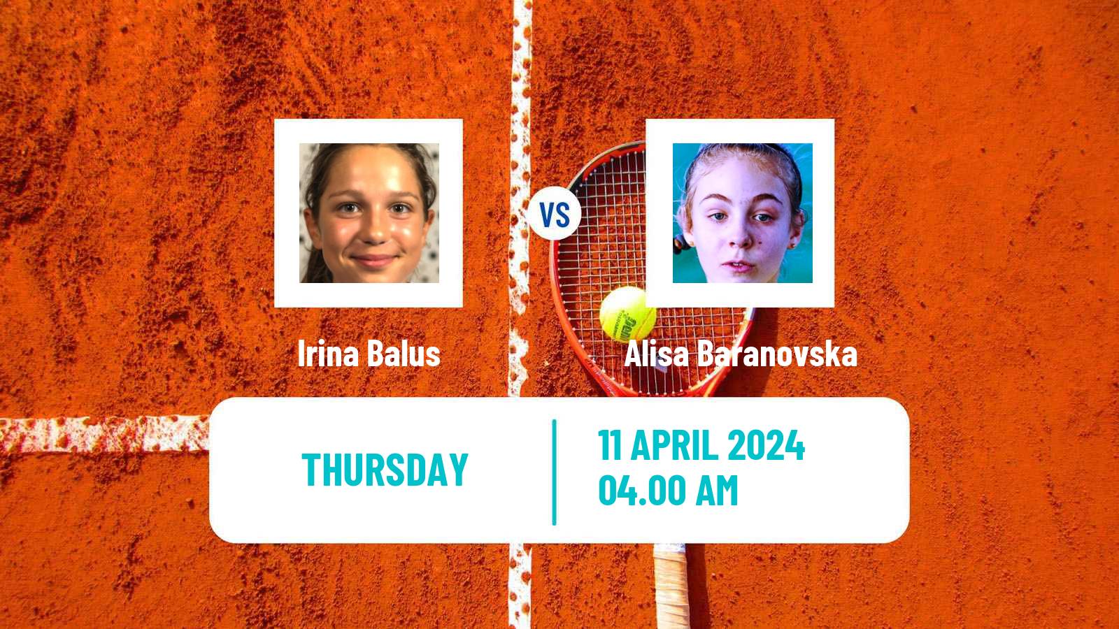 Tennis ITF W15 Antalya 9 Women Irina Balus - Alisa Baranovska