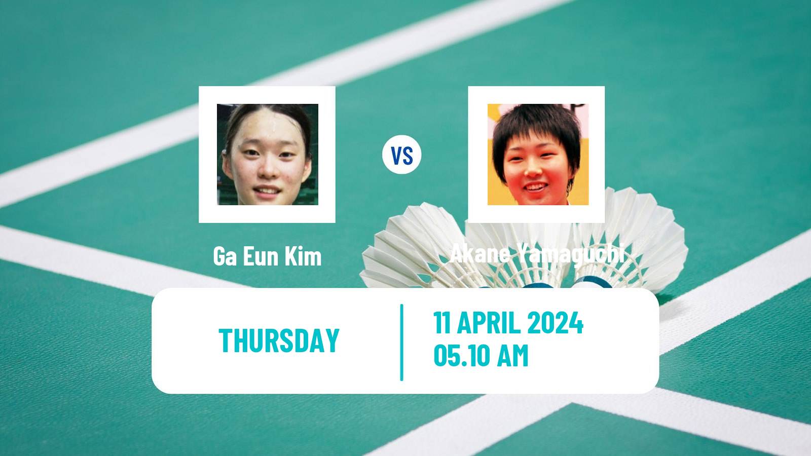 Badminton BWF Asia Championships Women Ga Eun Kim - Akane Yamaguchi
