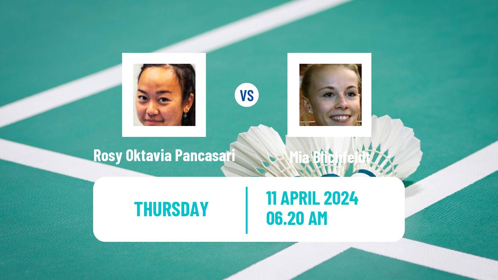 Badminton BWF European Championship Women Rosy Oktavia Pancasari - Mia Blichfeldt