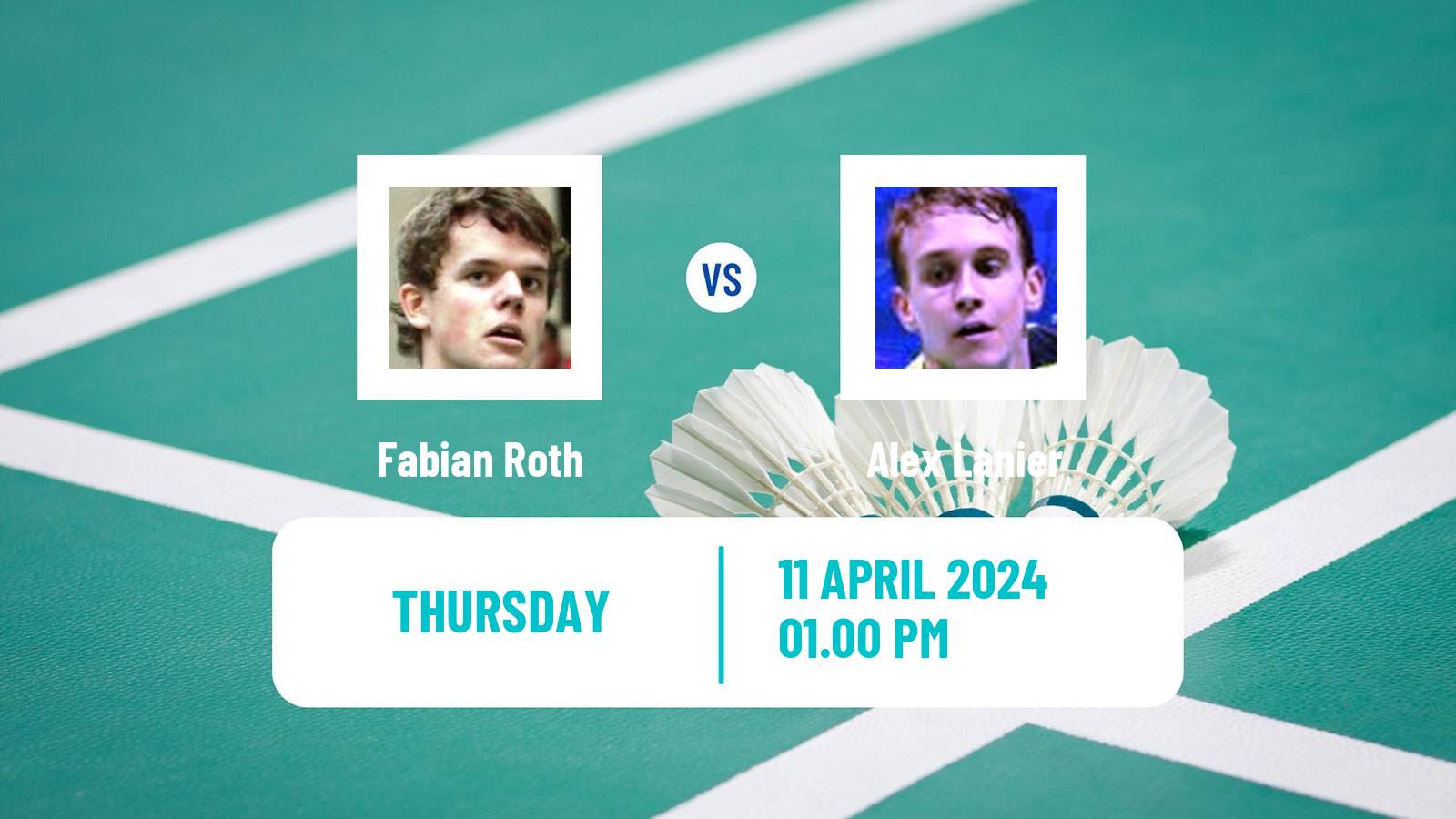 Badminton BWF European Championship Men Fabian Roth - Alex Lanier