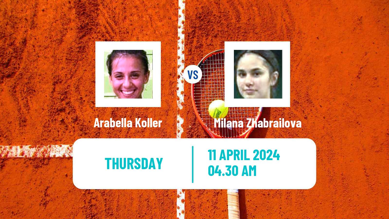 Tennis ITF W15 Monastir 13 Women Arabella Koller - Milana Zhabrailova