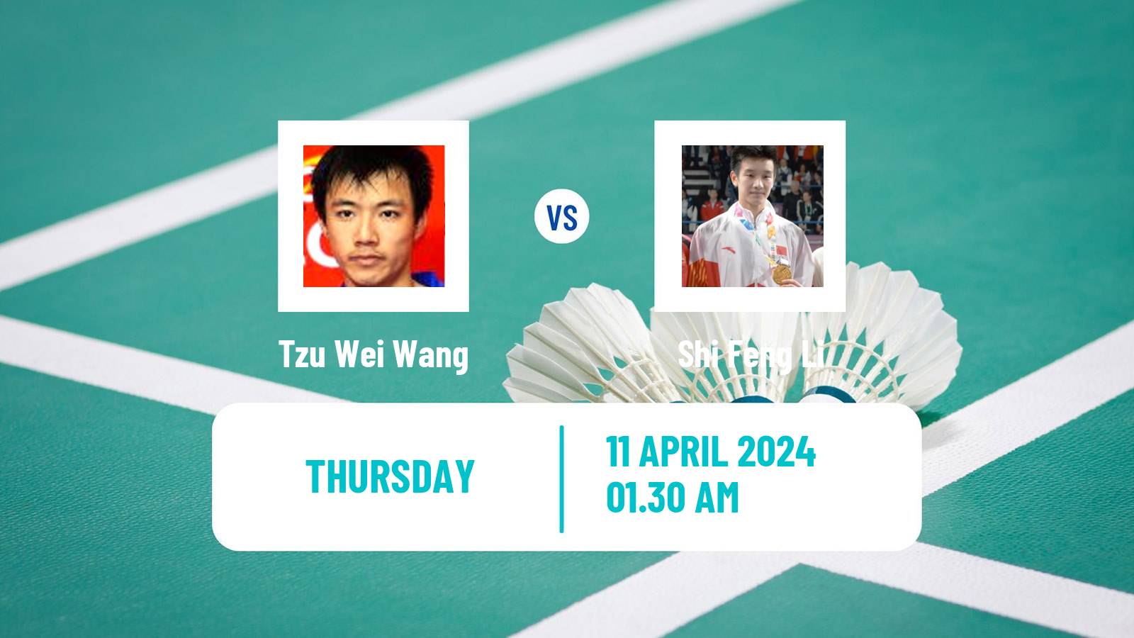 Badminton BWF Asia Championships Men Tzu Wei Wang - Shi Feng Li