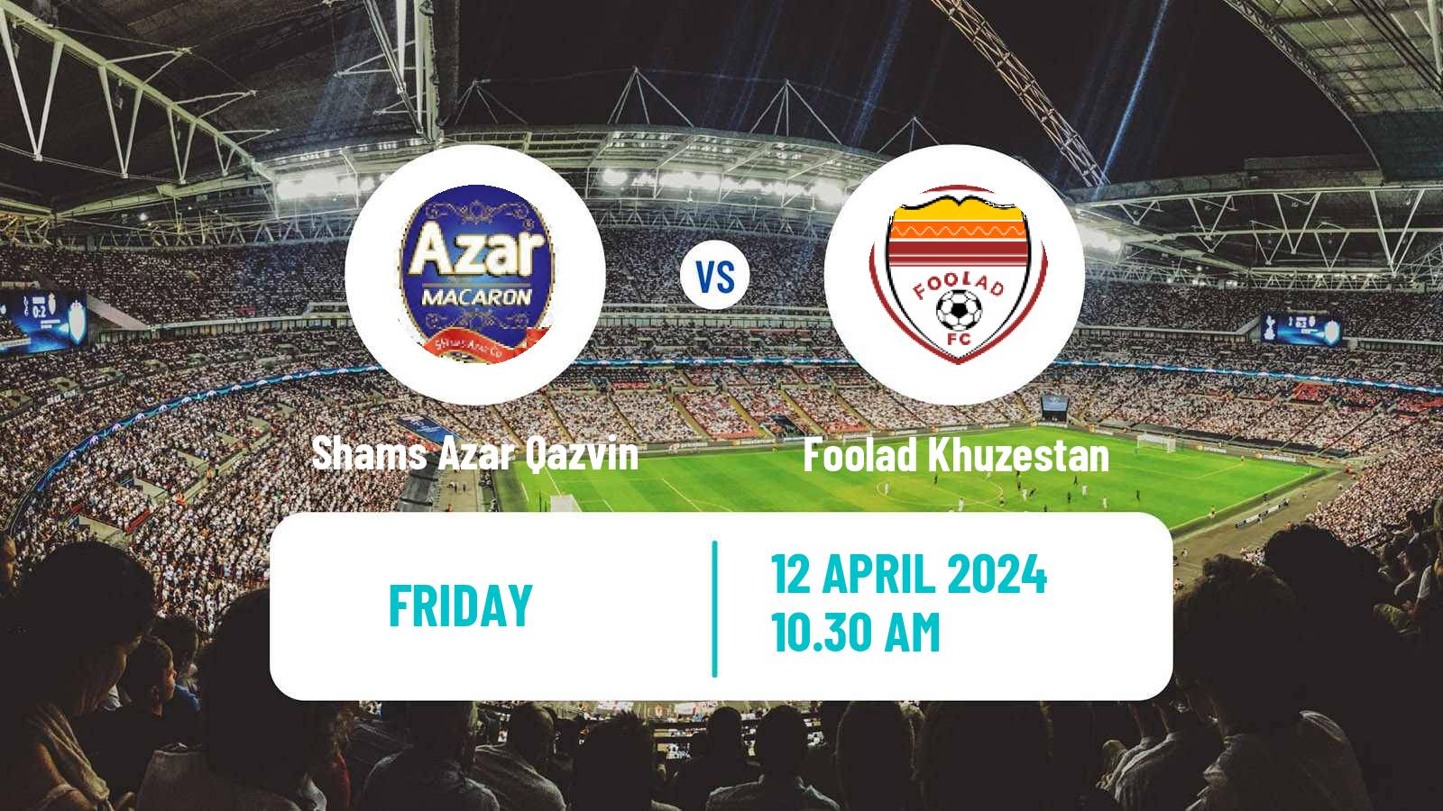 Soccer Iran Pro League Shams Azar Qazvin - Foolad Khuzestan