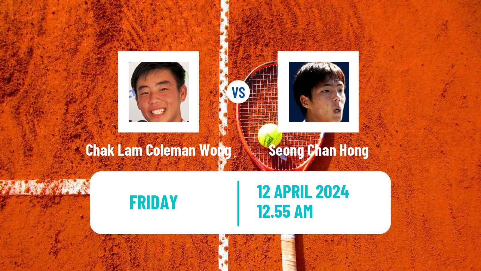 Tennis Busan Challenger Men Chak Lam Coleman Wong - Seong Chan Hong