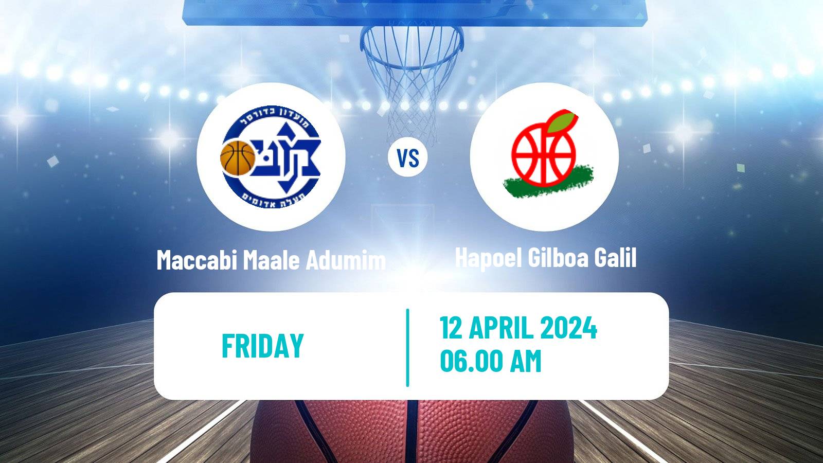 Basketball Israeli Liga Leumit Basketball Maccabi Maale Adumim - Hapoel Gilboa Galil