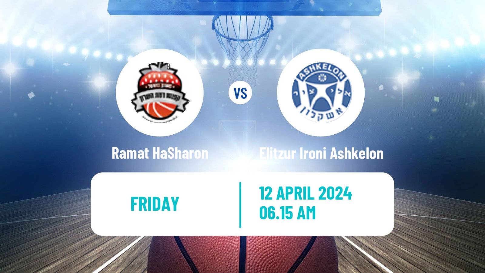 Basketball Israeli Liga Leumit Basketball Ramat HaSharon - Elitzur Ironi Ashkelon