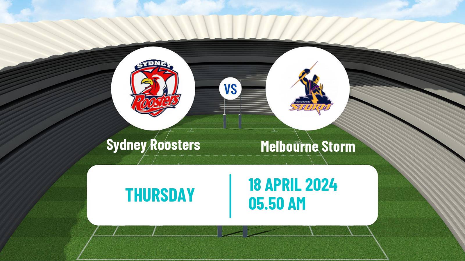 Rugby league Australian NRL Sydney Roosters - Melbourne Storm