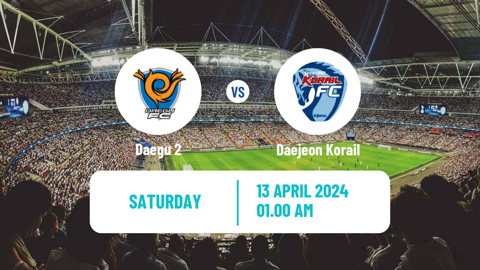 Soccer South Korean K3 League Daegu 2 - Daejeon Korail