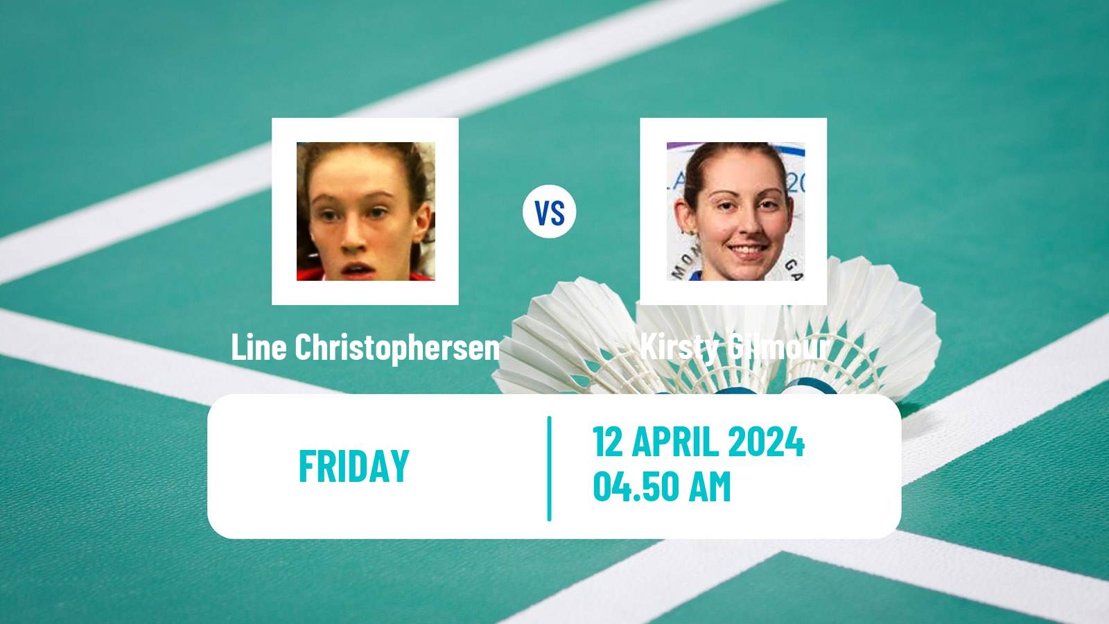 Badminton BWF European Championship Women Line Christophersen - Kirsty Gilmour