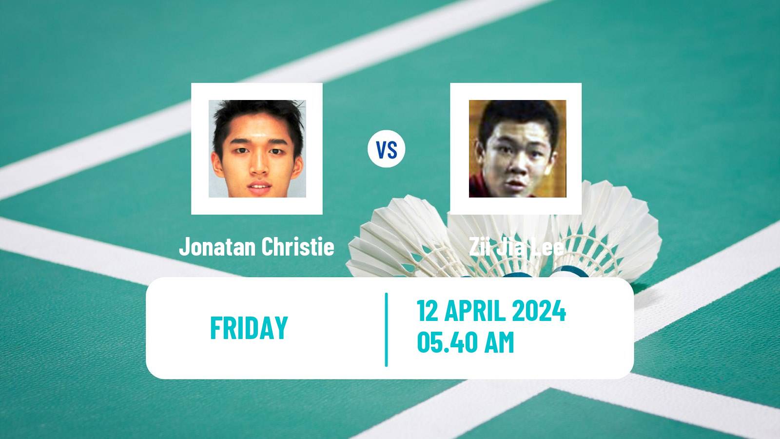 Badminton BWF Asia Championships Men Jonatan Christie - Zii Jia Lee