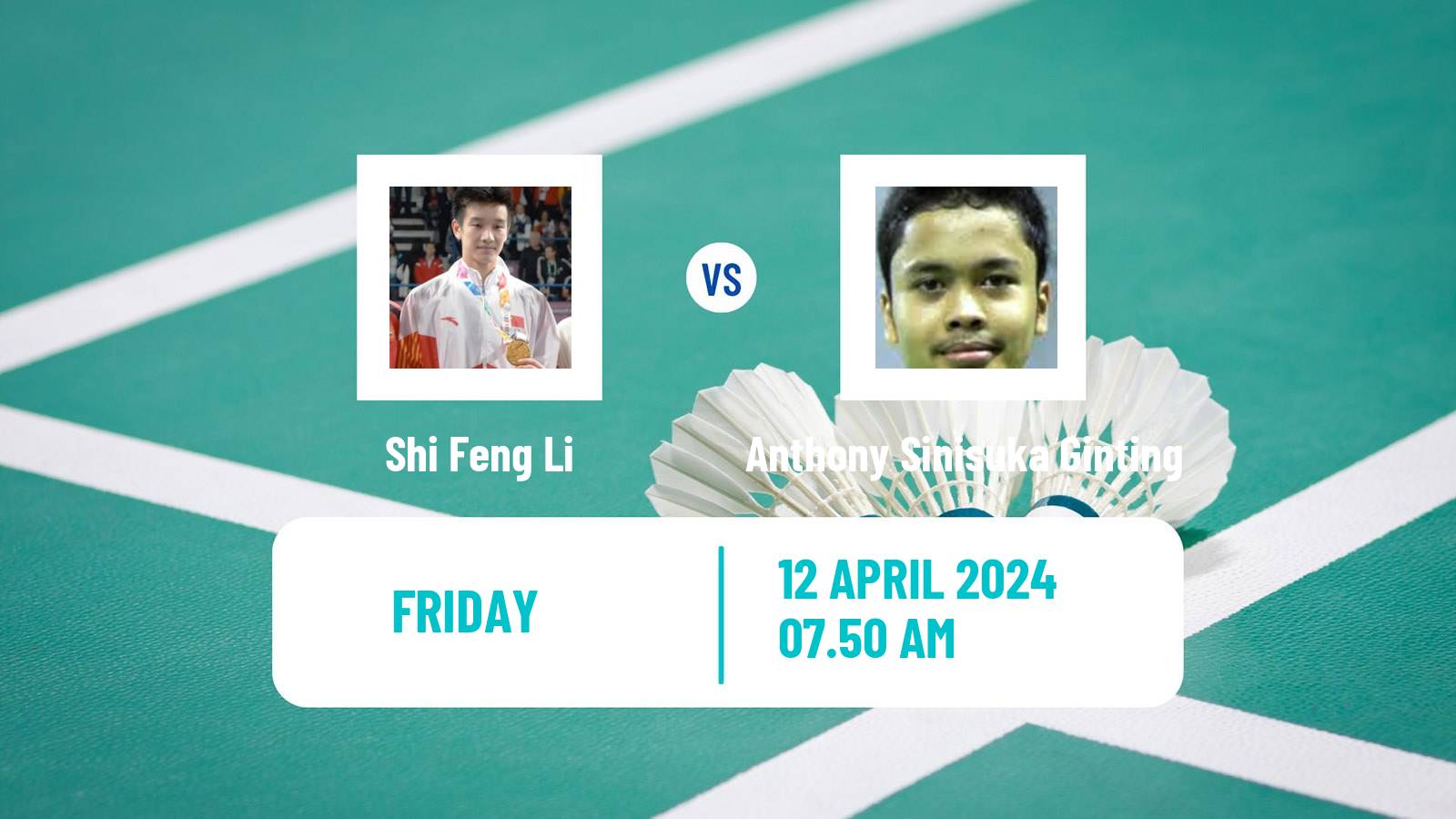 Badminton BWF Asia Championships Men Shi Feng Li - Anthony Sinisuka Ginting