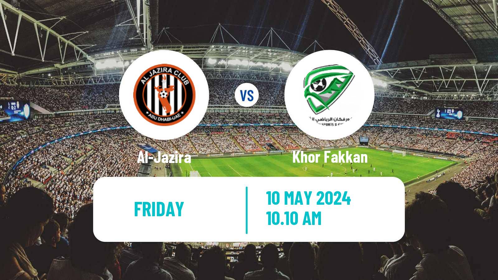 Soccer UAE Football League Al-Jazira - Khor Fakkan