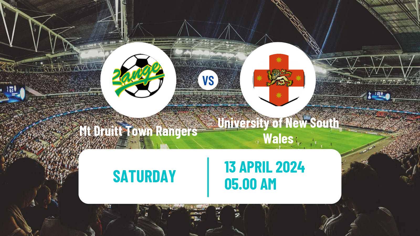 Soccer Australian NSW League One Mt Druitt Town Rangers - University of New South Wales