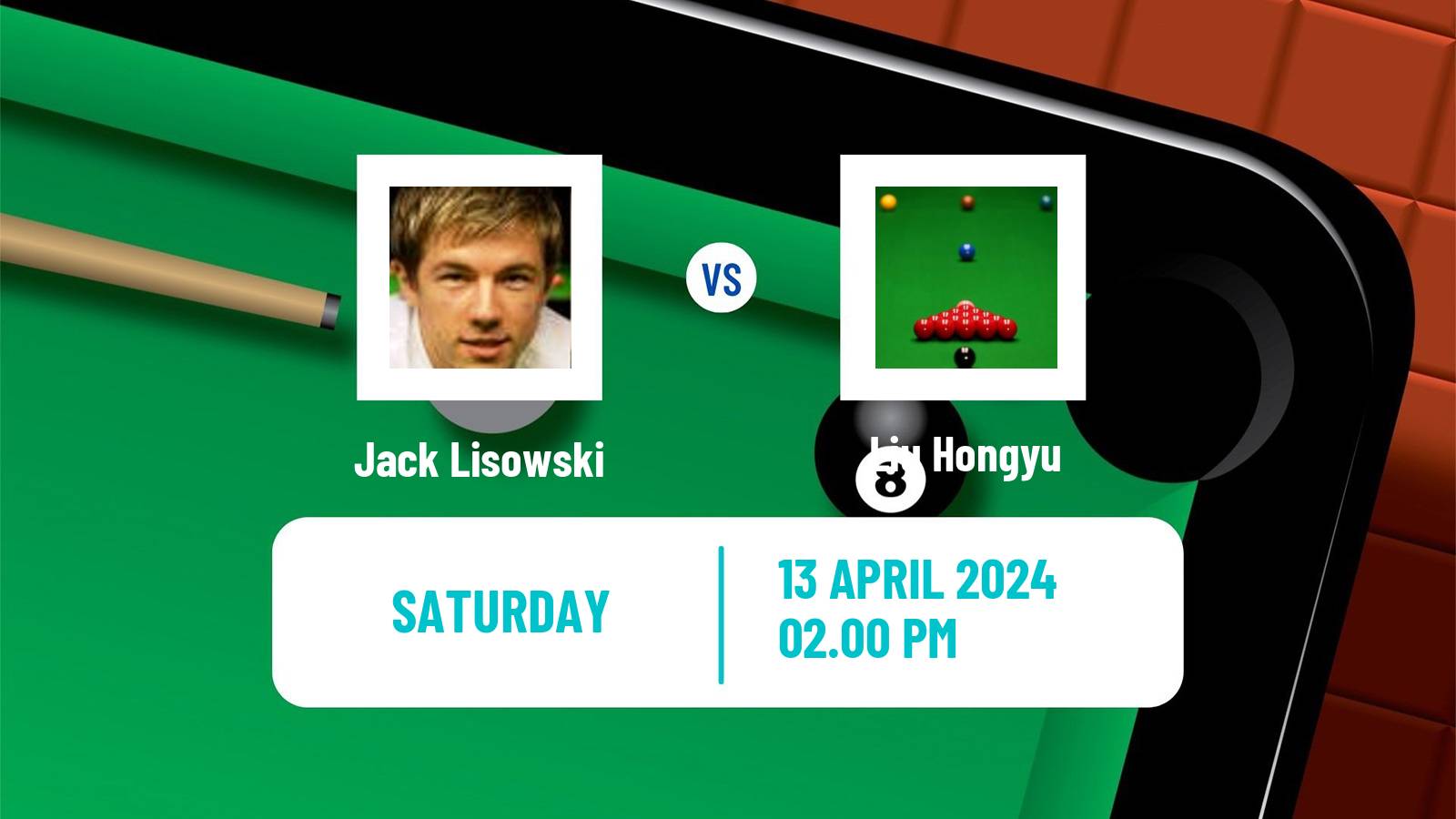 Snooker World Championship Jack Lisowski - Liu Hongyu