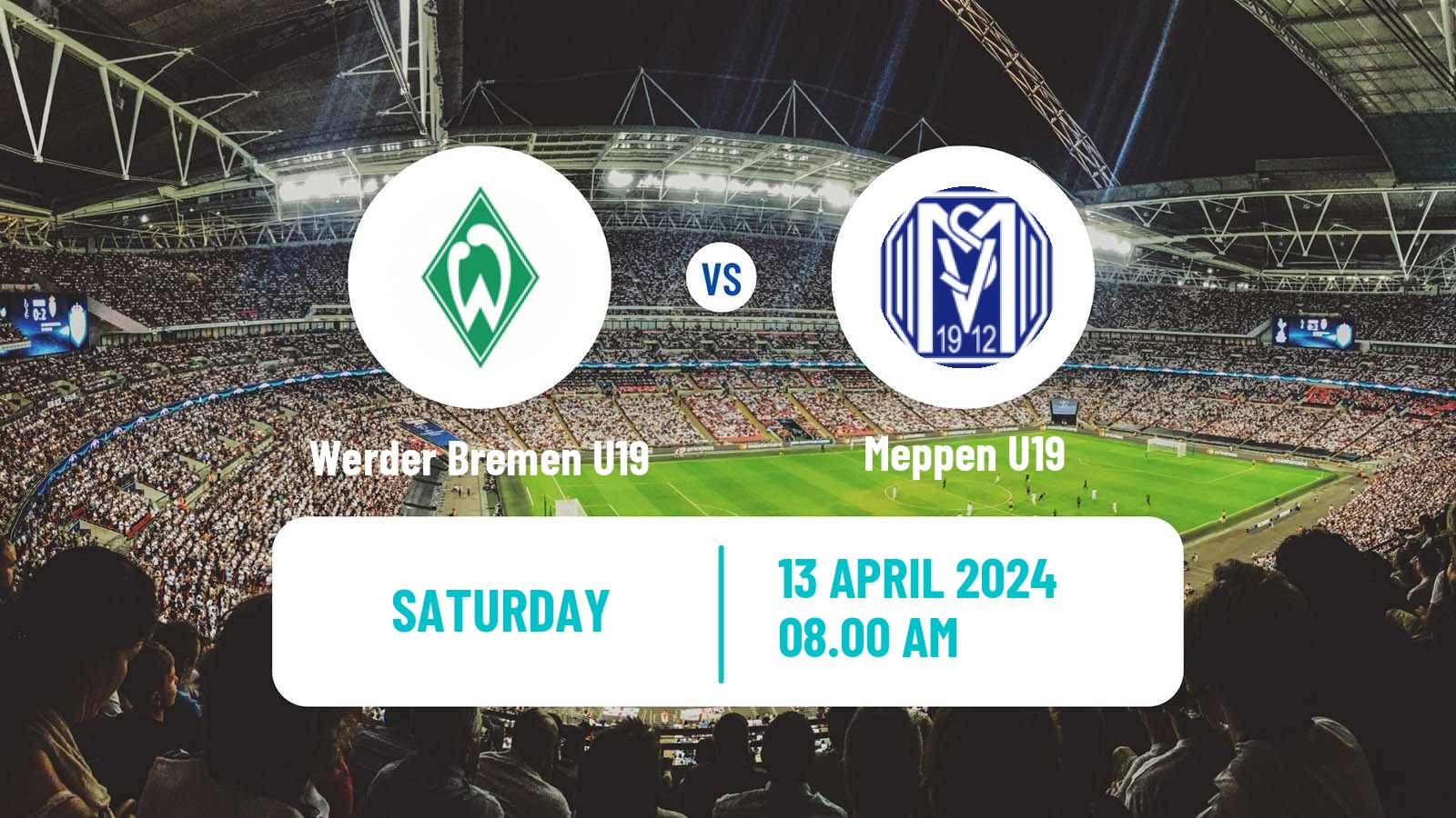 Soccer German Junioren Bundesliga North Werder Bremen U19 - Meppen U19