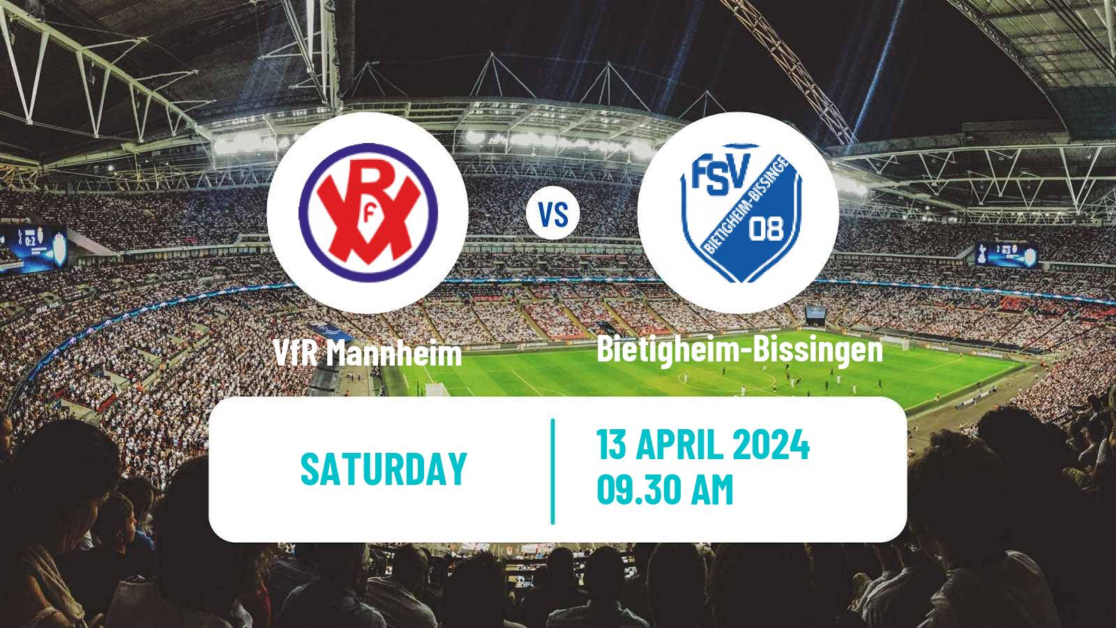 Soccer German Oberliga Baden-Württemberg VfR Mannheim - Bietigheim-Bissingen