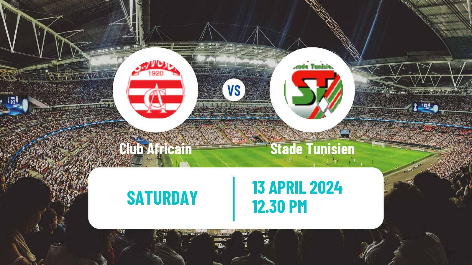 Soccer Tunisian Ligue Professionnelle 1 Club Africain - Stade Tunisien