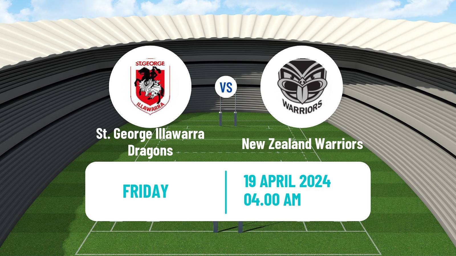 Rugby league Australian NRL St. George Illawarra Dragons - New Zealand Warriors
