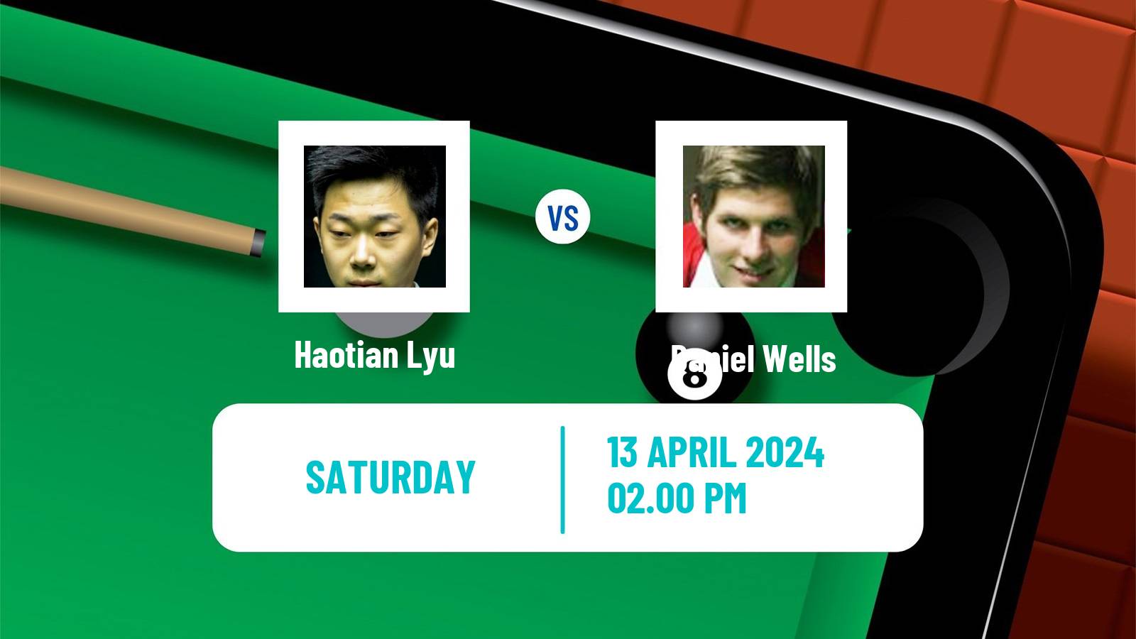 Snooker World Championship Haotian Lyu - Daniel Wells
