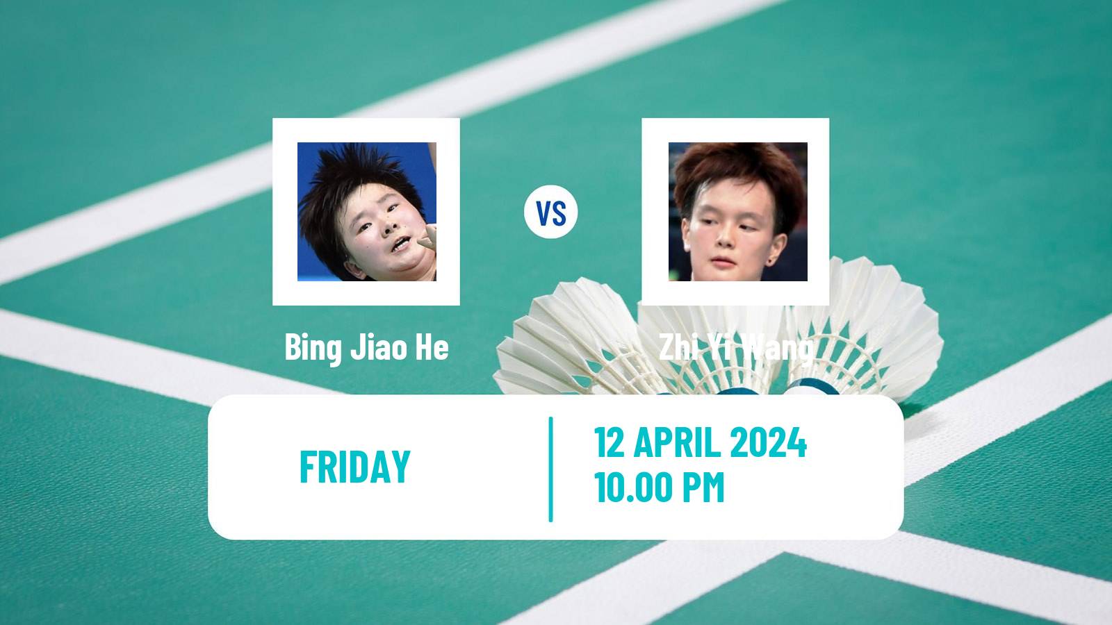 Badminton BWF Asia Championships Women Bing Jiao He - Zhi Yi Wang