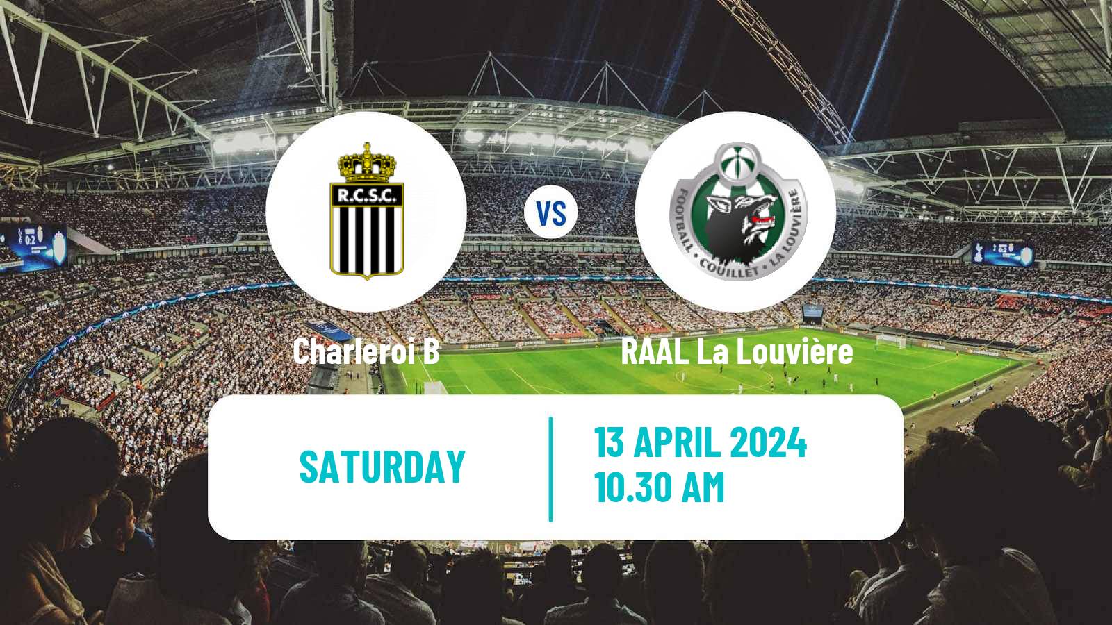 Soccer Belgian National Division 1 Charleroi B - RAAL La Louvière